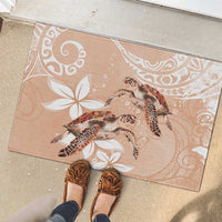Happy Valentine's Day Polynesia Rubber Doormat SeaTurtle Couple Polynesian - Desert Sand Color LT14 - Polynesian Pride