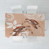 Happy Valentine's Day Polynesia Tablecloth SeaTurtle Couple Polynesian - Desert Sand Color
