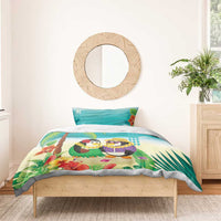 Hawaii Penguin Couple Bedding Set Hawaiian Kakau - Tropical Summer Vibes