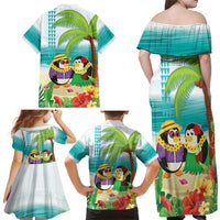 Hawaii Penguin Couple Family Matching Off Shoulder Maxi Dress and Hawaiian Shirt Hawaiian Kakau - Tropical Summer Vibes