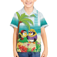 Hawaii Penguin Couple Family Matching Off Shoulder Short Dress and Hawaiian Shirt Hawaiian Kakau - Tropical Summer Vibes
