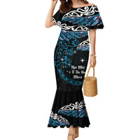 New Zealand Matariki Mermaid Dress Maori New Year Silver Fern And Lizard - Turquosie LT14 Women Turquoise - Polynesian Pride