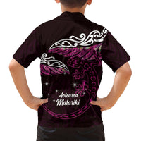New Zealand Matariki Hawaiian Shirt Maori New Year Silver Fern And Lizard - Pink