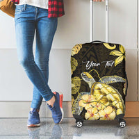 Personalised Aloha Hawaii Oahu Island Luggage Cover Gathering Place Sea Turtle Ilima Flowers