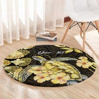 Personalised Aloha Hawaii Oahu Island Round Carpet Gathering Place Sea Turtle Ilima Flowers LT14 - Polynesian Pride