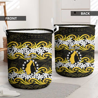Personalised Cook Islands Aitutaki Laundry Basket Tiare Maori Polynesian Waves Tattoo