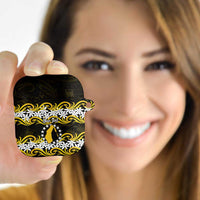 Personalised Cook Islands Aitutaki AirPods Case Tiare Maori Polynesian Waves Tattoo