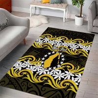 Personalised Cook Islands Aitutaki Area Rug Tiare Maori Polynesian Waves Tattoo