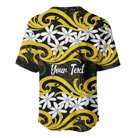 Personalised Cook Islands Aitutaki Baseball Jersey Tiare Maori Polynesian Waves Tattoo LT14 - Polynesian Pride