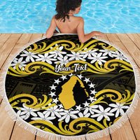 Personalised Cook Islands Aitutaki Beach Blanket Tiare Maori Polynesian Waves Tattoo LT14 - Polynesian Pride