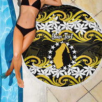 Personalised Cook Islands Aitutaki Beach Blanket Tiare Maori Polynesian Waves Tattoo LT14 - Polynesian Pride