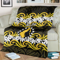 Personalised Cook Islands Aitutaki Blanket Tiare Maori Polynesian Waves Tattoo