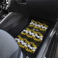 Personalised Cook Islands Aitutaki Car Mats Tiare Maori Polynesian Waves Tattoo