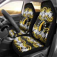 Personalised Cook Islands Aitutaki Car Seat Cover Tiare Maori Polynesian Waves Tattoo