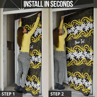 Personalised Cook Islands Aitutaki Door Cover Tiare Maori Polynesian Waves Tattoo