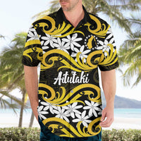 Personalised Cook Islands Aitutaki Hawaiian Shirt Tiare Maori Polynesian Waves Tattoo