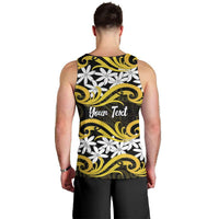 Personalised Cook Islands Aitutaki Men Tank Top Tiare Maori Polynesian Waves Tattoo