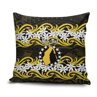 Personalised Cook Islands Aitutaki Pillow Cover Tiare Maori Polynesian Waves Tattoo