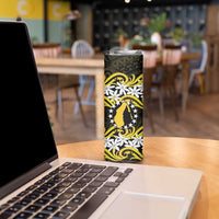 Personalised Cook Islands Aitutaki Skinny Tumbler Tiare Maori Polynesian Waves Tattoo