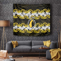 Personalised Cook Islands Aitutaki Tapestry Tiare Maori Polynesian Waves Tattoo LT14 Yellow - Polynesian Pride