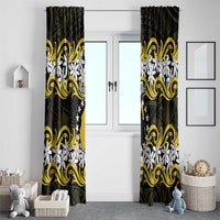 Personalised Cook Islands Aitutaki Window Curtain Tiare Maori Polynesian Waves Tattoo