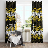 Personalised Cook Islands Aitutaki Window Curtain Tiare Maori Polynesian Waves Tattoo