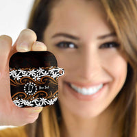 Personalised Cook Islands Rakahanga AirPods Case Tiare Maori Polynesian Waves Tattoo