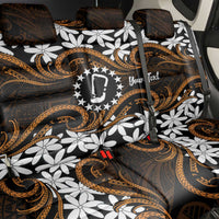 Personalised Cook Islands Rakahanga Back Car Seat Cover Tiare Maori Polynesian Waves Tattoo LT14 - Polynesian Pride