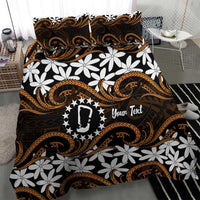 Personalised Cook Islands Rakahanga Bedding Set Tiare Maori Polynesian Waves Tattoo LT14 - Polynesian Pride