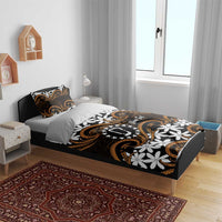 Personalised Cook Islands Rakahanga Bedding Set Tiare Maori Polynesian Waves Tattoo LT14 - Polynesian Pride