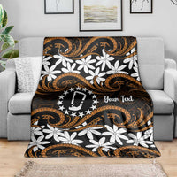 Personalised Cook Islands Rakahanga Blanket Tiare Maori Polynesian Waves Tattoo LT14 - Polynesian Pride