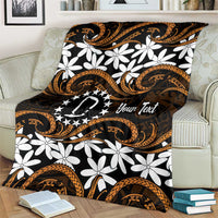 Personalised Cook Islands Rakahanga Blanket Tiare Maori Polynesian Waves Tattoo LT14 - Polynesian Pride
