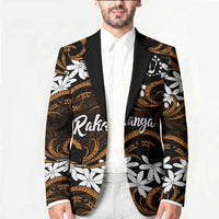 Personalised Cook Islands Rakahanga Blazer Tiare Maori Polynesian Waves Tattoo LT14 - Polynesian Pride