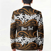 Personalised Cook Islands Rakahanga Blazer Tiare Maori Polynesian Waves Tattoo LT14 - Polynesian Pride