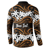Personalised Cook Islands Rakahanga Button Sweatshirt Tiare Maori Polynesian Waves Tattoo