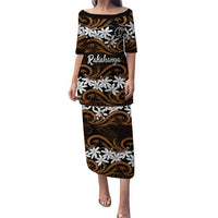 Personalised Cook Islands Rakahanga Family Matching Puletasi and Hawaiian Shirt Tiare Maori Polynesian Waves Tattoo