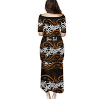 Personalised Cook Islands Rakahanga Family Matching Puletasi and Hawaiian Shirt Tiare Maori Polynesian Waves Tattoo