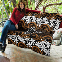 Personalised Cook Islands Rakahanga Quilt Tiare Maori Polynesian Waves Tattoo
