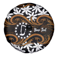 Personalised Cook Islands Rakahanga Spare Tire Cover Tiare Maori Polynesian Waves Tattoo