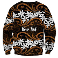 Personalised Cook Islands Rakahanga Sweatshirt Tiare Maori Polynesian Waves Tattoo LT14 - Polynesian Pride