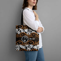 Personalised Cook Islands Rakahanga Tote Bag Tiare Maori Polynesian Waves Tattoo