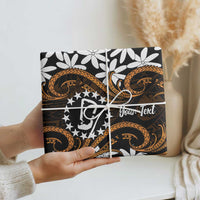 Personalised Cook Islands Rakahanga Wrapping Paper Tiare Maori Polynesian Waves Tattoo