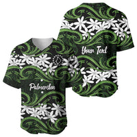 Personalised Cook Islands Palmerston Baseball Jersey Tiare Maori Polynesian Waves Tattoo LT14 - Polynesian Pride