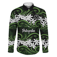 Personalised Cook Islands Palmerston Family Matching Off Shoulder Maxi Dress and Hawaiian Shirt Tiare Maori Polynesian Waves Tattoo