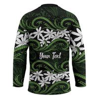 Personalised Cook Islands Palmerston Hockey Jersey Tiare Maori Polynesian Waves Tattoo