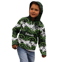 Personalised Cook Islands Palmerston Kid Hoodie Tiare Maori Polynesian Waves Tattoo LT14 - Polynesian Pride
