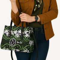 Personalised Cook Islands Palmerston Leather Bag Tiare Maori Polynesian Waves Tattoo