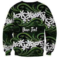 Personalised Cook Islands Palmerston Sweatshirt Tiare Maori Polynesian Waves Tattoo
