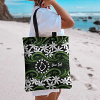 Personalised Cook Islands Palmerston Tote Bag Tiare Maori Polynesian Waves Tattoo