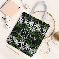 Personalised Cook Islands Palmerston Tote Bag Tiare Maori Polynesian Waves Tattoo
